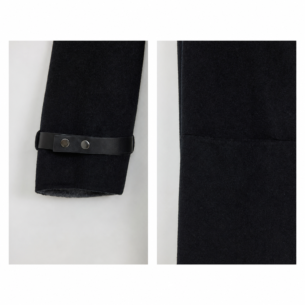 Adjustable cuff strap and patch pocket details