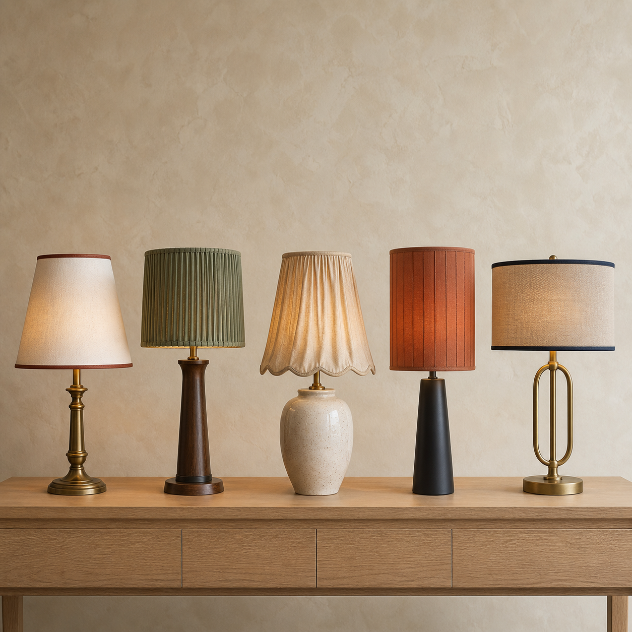 Assorted custom fabric lampshades