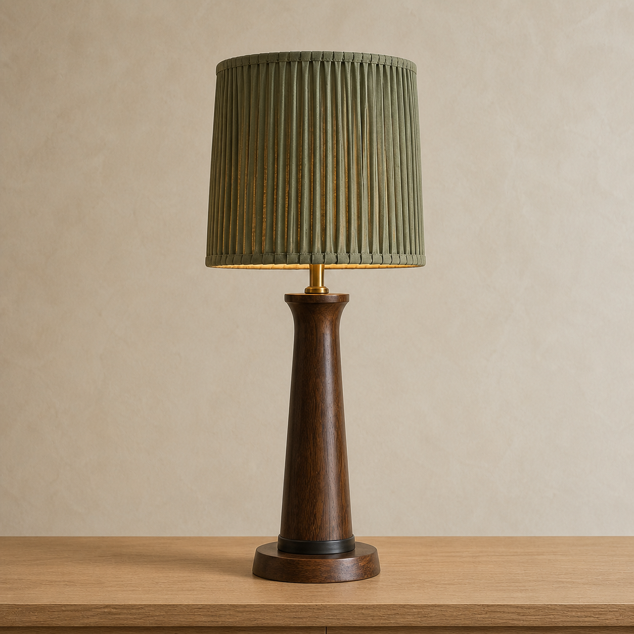 Sage Pleated fabric lampshade