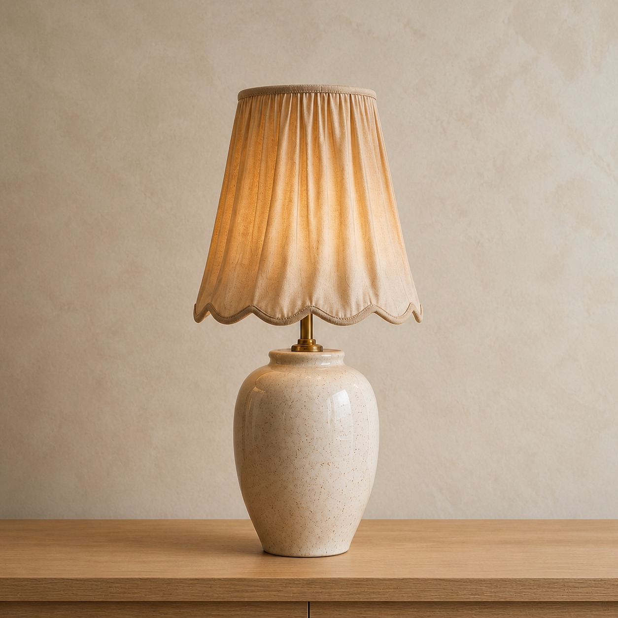 Gathered Bell fabric lampshade