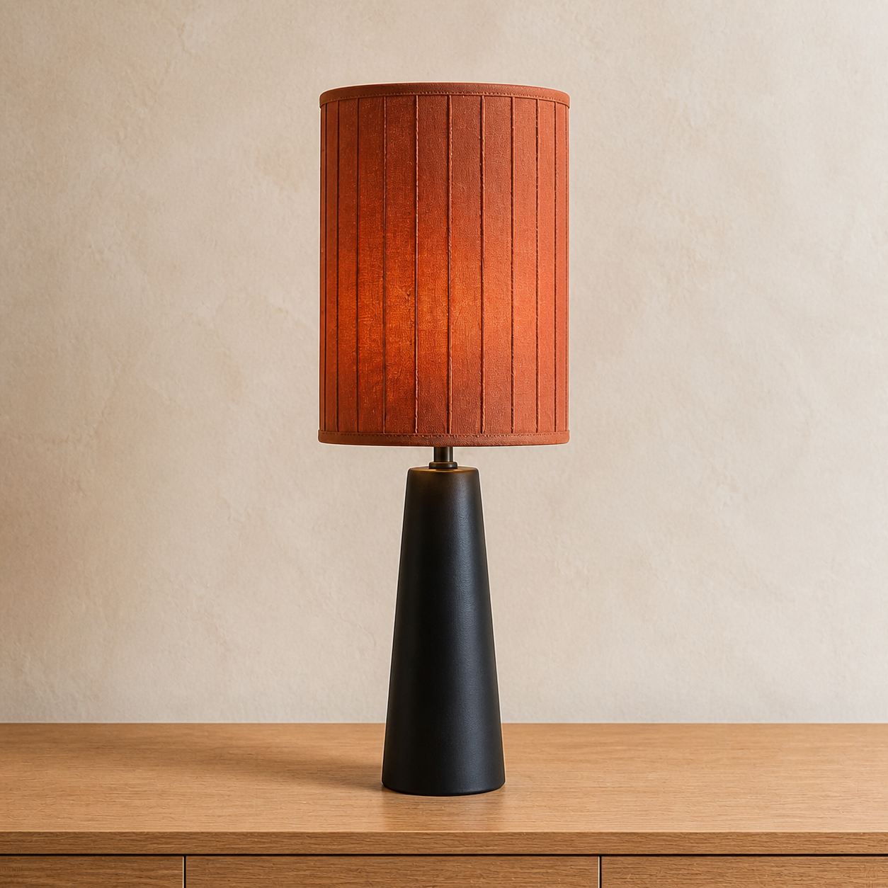 Terracotta Cylinder fabric lampshade